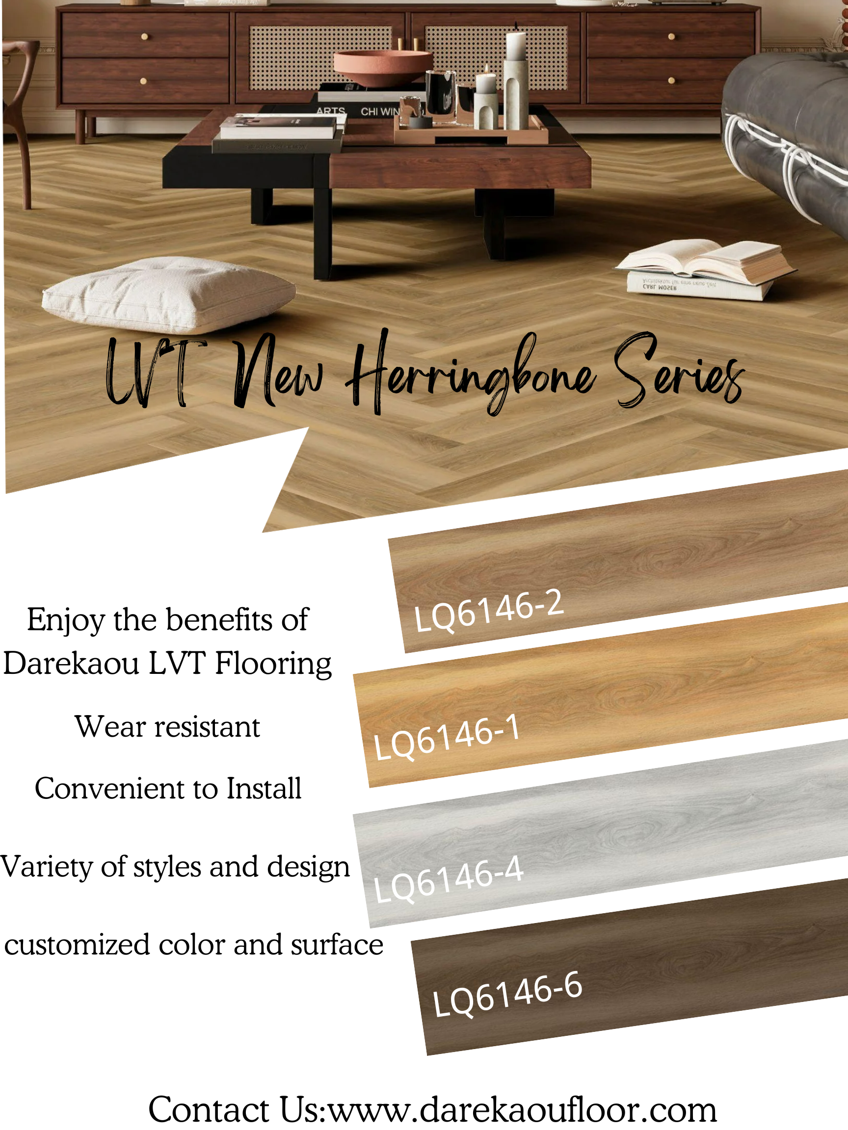 Darekaou Herringbone LVT Flooring