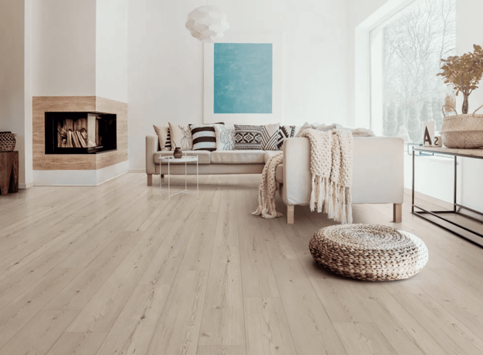 Modern living room with SPC flooring